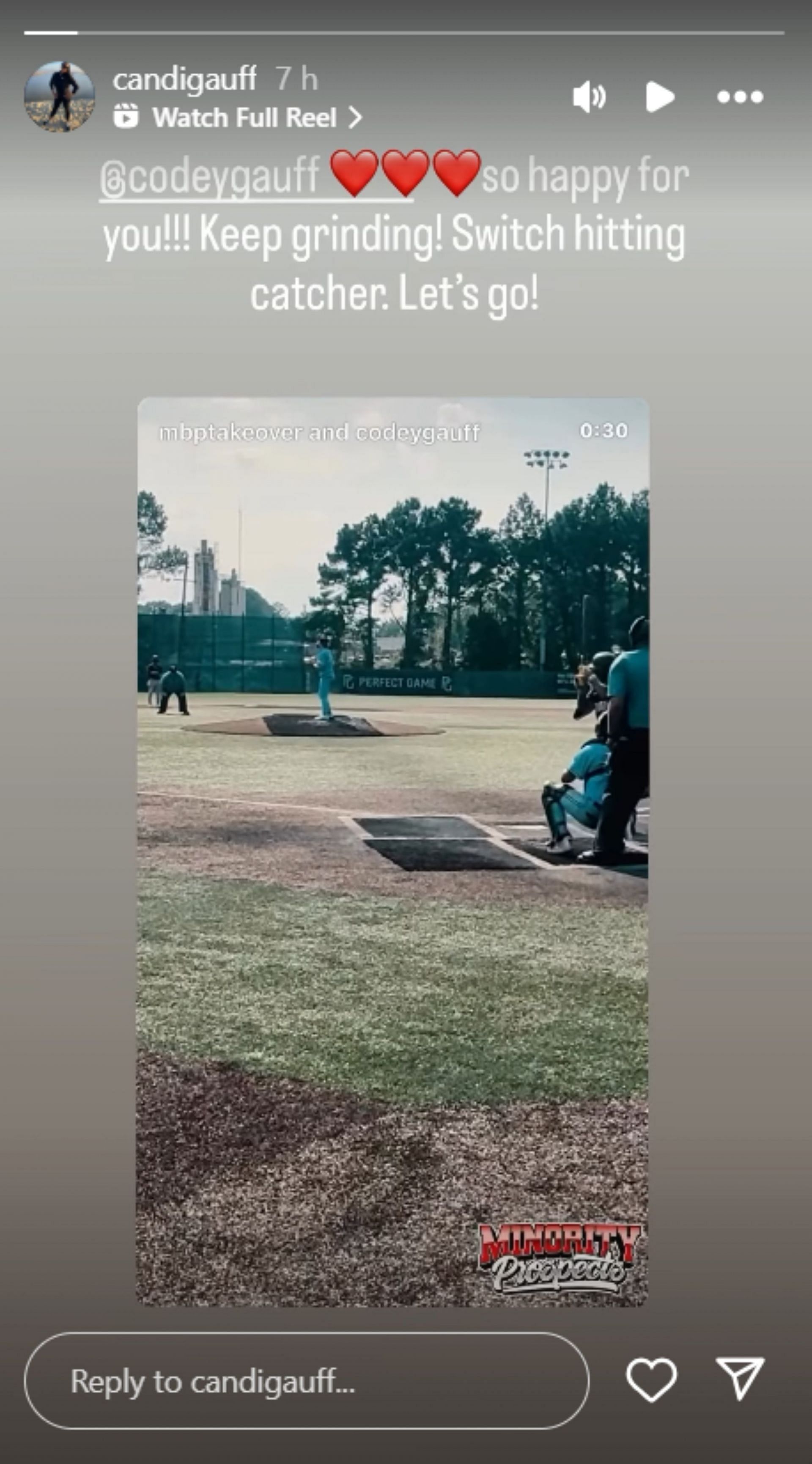 Candi Gauff praises her son; Instagram - @candigauff